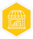 Retail storefront icon, hover state