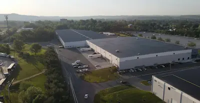 Aerial exterior view of the Boxzooka Middletown, PA fulfillment center