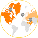 World map illustrating cross border checkout technology development