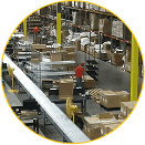 Warehouse conveyor belt during Boxzooka WMS platform rollout