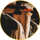 Apparel on hangers at the Boxzooka Los Angeles distribution center
