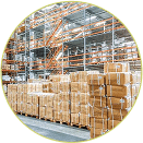 Palletized inventory at the Boxzooka Middletown, PA distribution center